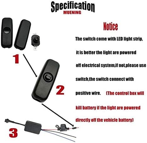 Motorcycle 96 LED Light Kits, Remote Control Multicolor Waterproof Motorcycle LED Strip Lights Multiple Scene Modes RGB LED Lights for Motorcycle