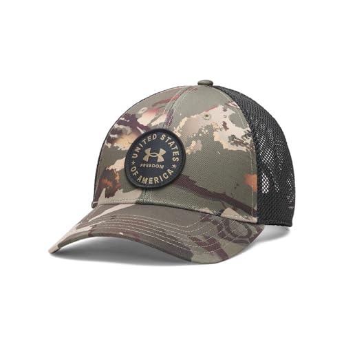 Under Armour Men's Freedom Mid Trek Hat, (989) UA Barren Camo/Black/Bayou, One Size Fits All
