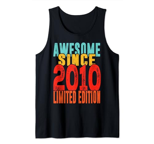 Vintage Awesome Since 2010 14 Years Old 14th Birthday Tank Top