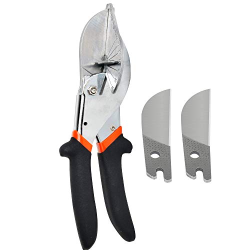 Amazon Brand - Umi Cisailles à onglets réglables de 45 à 135 degrés, outils à main pour couper le bois tendre, le plastique, le PVC et plus encore, y compris 2 lames de rechange Cover