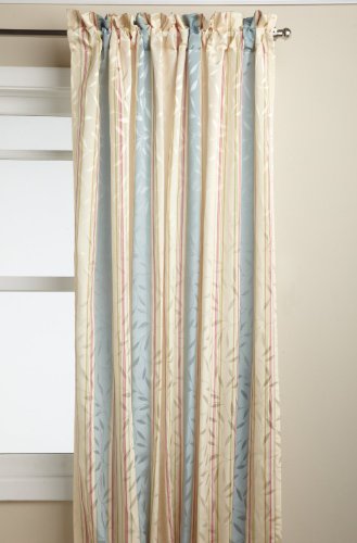 Lorraine Home Fashions Whitfield Stripe 52-inch x 63-inch Panel, Buttercream