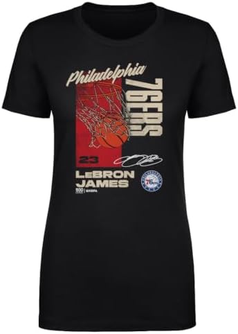 500 LEVEL Lebron James Philadelphia 76ers All Net Shirt for Women (Black, X-Large)