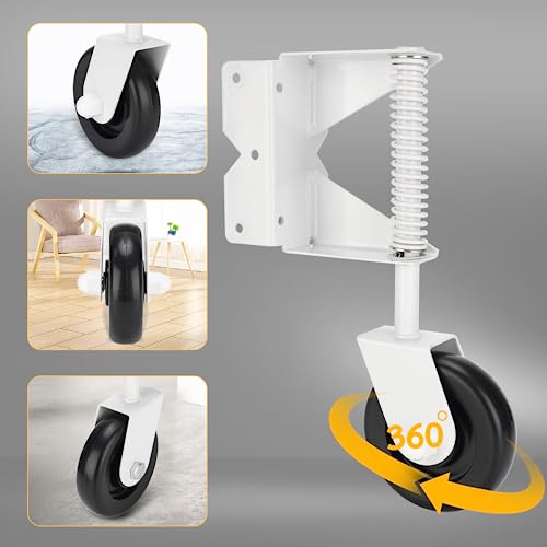 Image of Heavy Duty Gate Wheel for Wooden Gate, Spring Loaded Gate Caster Wheel, Farm Gate Wheel with 220 Lbs Capacity, 360 Swivel, for Left Gate