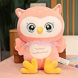 TROYSINC Kuscheltier Plüschpuppen Eule, Weiche Kuscheltier Kissen Plüschtier, süße Eule Kissen Puppe für Erwachsene und Kinder Geschenke (Rosa,25 cm)