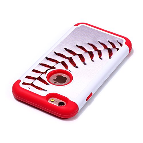 Sunshine - Tech Iphone 6S Case,Iphone 6 Case - Baseball Sports Pattern Shock-Absorption Hard Pc And Inner Silicone Hybrid Dual Layer Armor Defender Protective Case Cover For Apple Iphone 6 Iphone 6S #TOP3