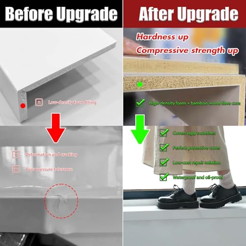 SXSJMY White Window Sill Protector 48 inch Wide, 4 inch Deep Waterproof PVC Window Sills Cover Board, Cuttable Windows Replacement Plate for Decor by SXSJMY - Image 3
