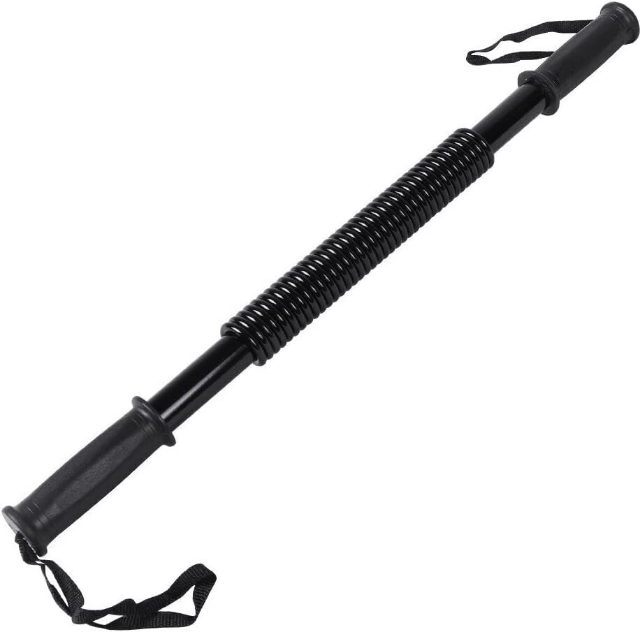 TheCriff Power Twister Bar 20KG – Upper Body Workout Equipment for Chest, Shoulders, Biceps, Arms & Forearms | Heavy Resistance Strength Training Tool – 53cm, Black-image-0