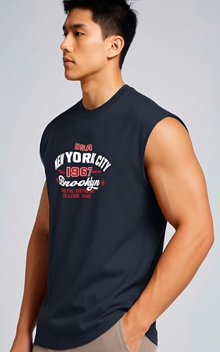 Image of JUARI BE A GENTLEMAN Men's Sleeveless Tank Top Premium Cotton Blend Muscle Fit Gym Vest | Casual Summer Shirt | Breathable & Lightweight Fitness Wear for Gym, Running & Daily Use