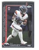 2025 Topps Chrome Football Card #330 RJ Harvey RC Rookie Card Broncos