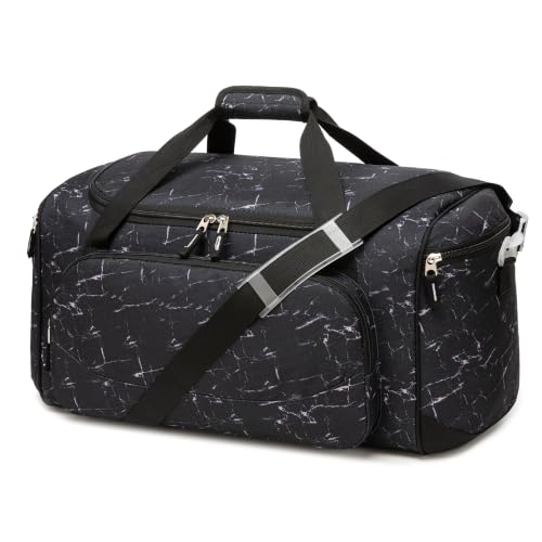 Image of Uarition Gym Bag for Men & Women - 50L Large Travel Duffle Bag Marble Black