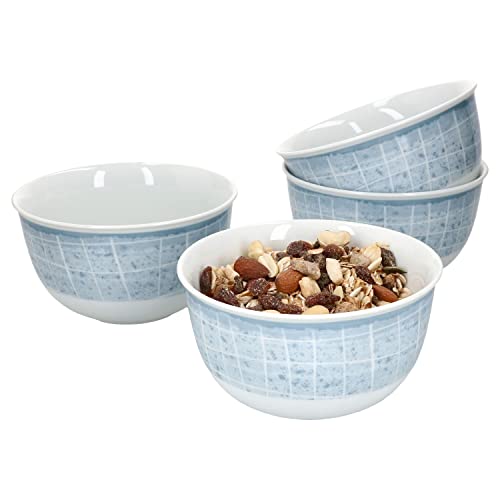 Ritzenhoff & Breker Nordic Ellen Müslischale 4-er Set Hellblau I Suppen-Schüssel 14cm I Salat-Schale 450ml I hochwertiges Schalen-Set I Marken-Porzellan mikrowellengeeignet & spülmaschinengeeignet