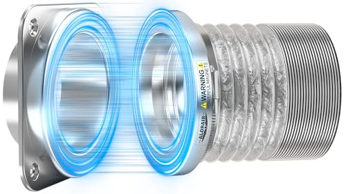 ALORAIR Magnetic Dryer Vent Connector Kit | DV180 Airtight Seal Dryer Vents Coupling | Easy to Clean Quick Connector Including 4 inch Duct Hose and 2 Clamps