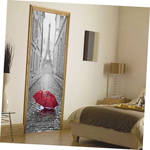 Bookcase Door Mural Bookshelf Door Sticker Cabinet Door Sticker Eiffel Tower Door Sticker Door Mural Eiffel Tower Door Decor Bookcase Door Wall Decals Paris 3D Classic #TOP1