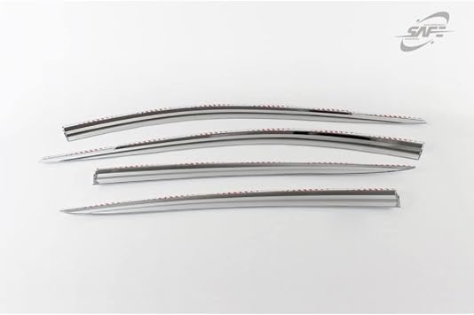 Safe Chrome Window Visor Deflector Sun Rain Vent Guard 4 Pcs Set Compatible with 2017~2018 Elantra Out Channel Visor
