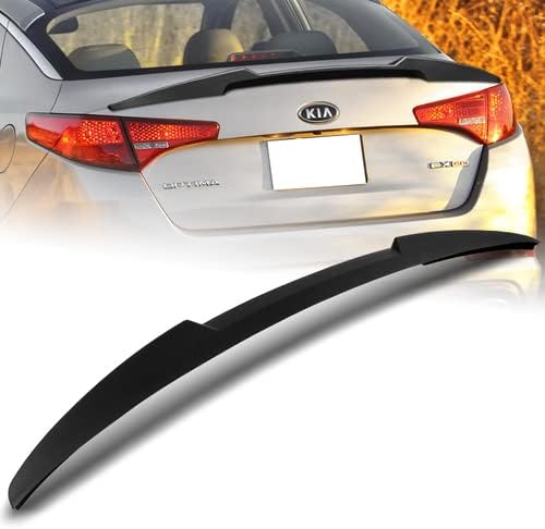 W-Power ABS Plastic V-Style Rear Trunk Lid Spoiler Wing Compatible with 2011-2013 Kia Optima, 2012 (Matt Black)