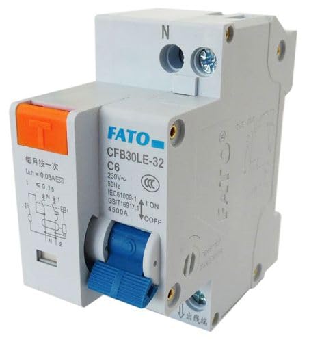 Interruttore Magnetotermico Differenziale 2P C6 6A 2 Moduli DIN Protezione Quadri Elettrici