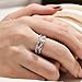 HAULTENG Moissanite Infinity Wedding Ring Sets For Women Round Cut Bridal Ring Sets 925 Sterling Silver Sz 9