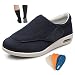 Scarpe per Diabetici per Piedi Gonfi, Scarpe Speciali, Scarpe La Salute, Scarpe Anziani con Velcro, Scarpe Terapeutiche Extra Larghe Uomo Donna, Scarpe Preventive, Scarpe Fascianti,Blu,38EU