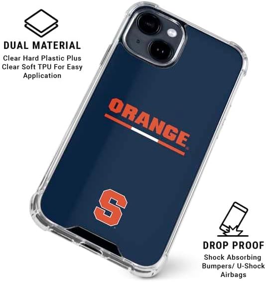 Skinit Clear Phone Case Compatible with iPhone 15 - Officially Licensed Syracuse University Orange Design