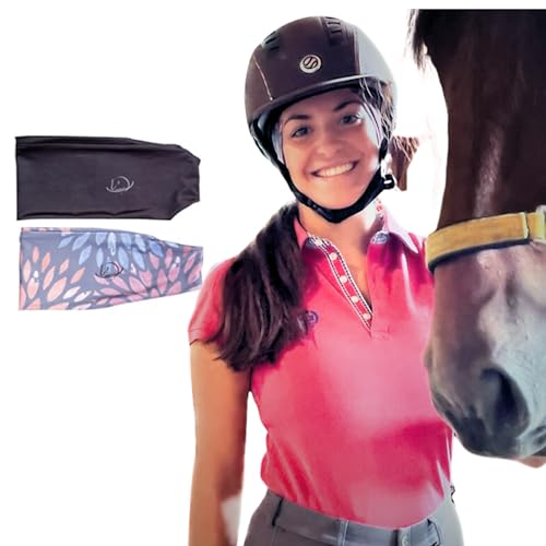 myMareCo Equestrian Headbands for Women, Under Riding Helmet Bands, Sportswear Wide Hair Wrap Suitable for Use with Bike Helmets, Yoga & Hiking