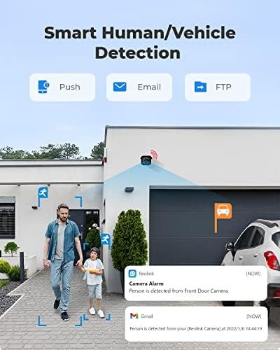 Reolink 4K PoE Security Camera with Smart Human/Vehicle Detection, 100ft IR Night Vision, IP66 Waterproof IP Camera outdoor Supports 24/7 Recording, Up to 256GB Micro SD Card, Time Lapse, 810A 2Pack