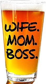 Best Wife Mom Boss Pint Glass - Bosses Day Gifts For Women