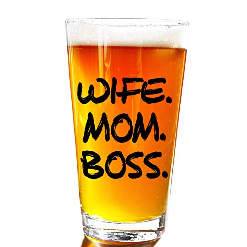 Best Wife Mom Boss Pint Glass - Bosses Day Gifts For Women