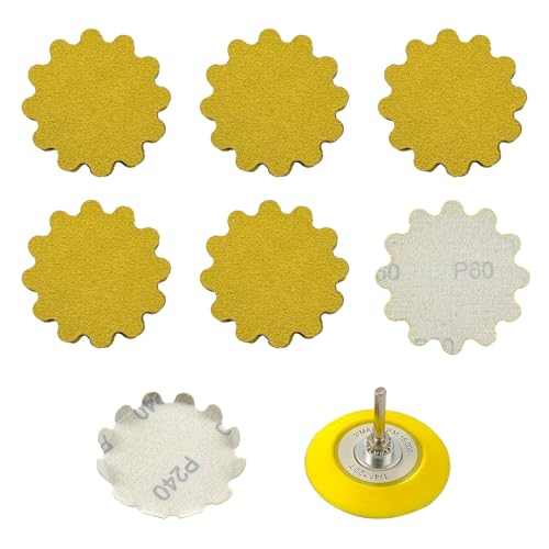 Huzeew 50 PCS 3 Inch Hook and Loop Sanding Discs – Wet/Dry Flex Edge Pads with Grits 60 – Compatible with Sanders & Hand Drills for Metal, Wood, Auto Projects