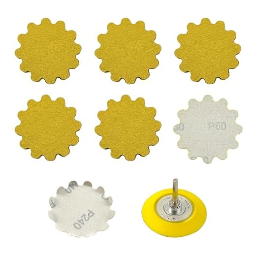 Huzeew 50 PCS 3 Inch Hook and Loop Sanding Discs - Wet/Dry Flex Edge Pads with Grits 60 - Compatible with Sanders & Hand Drills for Metal, Wood, Auto Projects