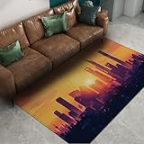 Photo Gallery feipuhome art tappeto da zona di scenario dell alba della città moderna tappeto sfumato viola da sogno per soggiorno sala da pranzo camera da letto cucina 80x120cm Photo Gallery feipuhome art tappeto da zona di scenario dell alba della città moderna tappeto sfumato viola da sogno per soggiorno sala da pranzo camera da letto cucina 80x120cm