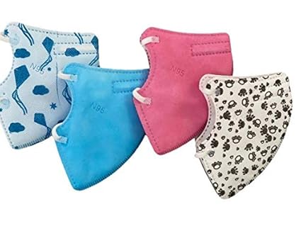 euromed NIOSH Approved N95 Protection Kids Mask FFP2 without breathing Valve and 5 layer Filtration Technology For Kids Mask Pack Of-3