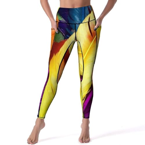 Legging yoga femmes Plumes Jaunes du studio de gym au jogging urbain
