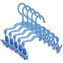5pcs Foldable Jeans Hangers for Drying Pants with Clips Space-Saving Plastic Laundry Clips for Clothes Socks and Closet Organizer