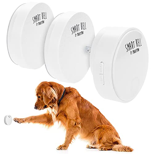 Mighty Paw Smart Bell 2.0 – Potty Training Button for Dogs & Puppies – Train Your Dog to Ring The Bell – Wireless Pet Communication (2 Button Pack) 2 Activators (Most Popular) White
