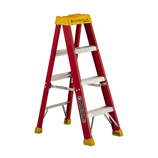 Louisville Ladder 4-Foot Fiberglass Step Ladder, 300-Pound Load Capacity, Type IA, L-3016-04