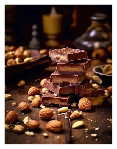 Cuadro Sobre Lienzo Pósteres Modernos De Chocolate Con Leche Dulce Pintura En Lienzo Delicioso Postre Dulce Impresión Artística De Pared Imágenes Para Decoración Del Hogar(G,20x30cm)