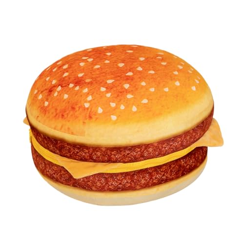 Coussin hamburger peluche 40x40cm doux decoration Noel salon