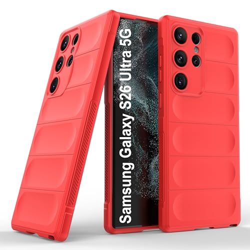 Image of Zapcase Back Case Cover for Samsung Galaxy S26 Ultra 5G | Compatible for Samsung Galaxy S26 Ultra 5G Back Cover | Liquid Silicon Magic Case with Camera Protection | Red