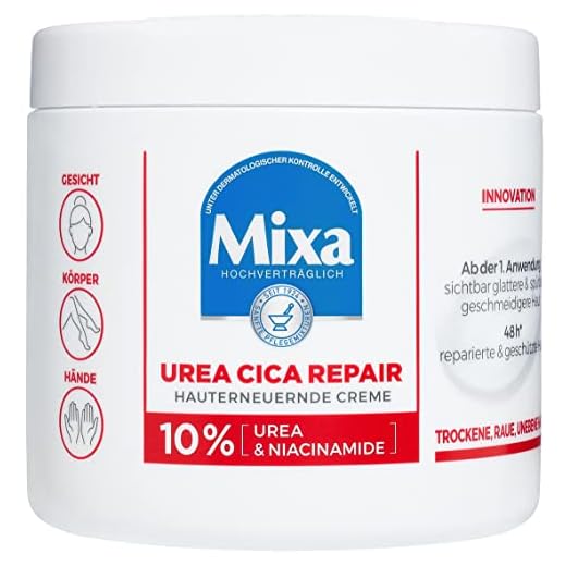 Mixa Urea crema rigenerante per pelle con urea e niacinamidi, per pelle secca, ruvida e irregolare, ripara e leviga, idratante per corpo, mani e viso, Urea Cica Repair+, 400 ml