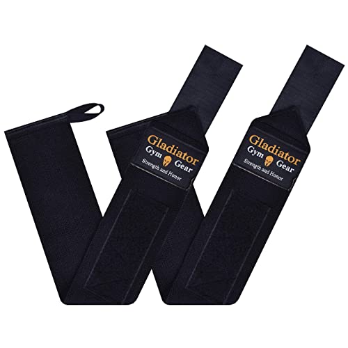 Gladiator Weight Lifting Wrist Wraps 18” with Thumb Loop (Athlete Approved), Wrist Support Braces for Men & Women, Gym Wrist Wraps for Weightlifting, Crossfit, Powerlifting, Training