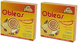 MAYTE 12 Obleas con Arequipe 100 grs. - 2 Pack / 12 Wafers with Milk Caramel 3.5 oz. - 2 Pack