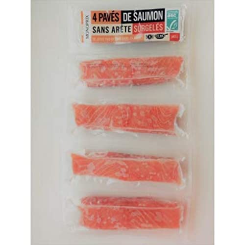 Monoprix Pavés de saumon asc sans peau, surgelé - Le paquet de 4, 440g