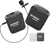 SYNCO G1 A1 2.4GHz Micrófono Solapa Inálambrico Profesional para DSLR Cámara, Móvil, Videocámara, Laptop y Tablet, Compatible para Canon, Sony, Nikon, Microfono-Inalambrico-Solapa-Corbata-Profesional