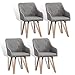 ESTEXO Esszimmerstuhl Küchenstuhl Stuhl 4er Set Vintage Essstuhl Stoffbezug Holz Stühle (Grau)