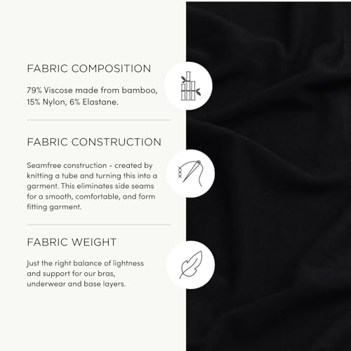Boody - Women’s Base Layer Full Leggings - Seamfree Tights - Bamboo Viscose - Mid-Rise Second-Skin Fit - Wide Waistband