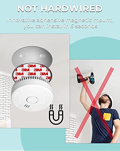 Ecoey Smoke Alarm Fire Detector With Photoelectric Technology And Low Battery Signal (Battery Include), Fire Alarm With Test Function For Home, Bedroom, Fj136Gb, 4 Packs #TOP3