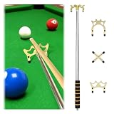 JIAMIAN Billard Queue mit Versenkbarem, Brückenhalter und 3 Abnehmbaren Messing Brückenköpfen, Versenkbare Billard Stick Brücke mit 3 Abnehmbarem Messing Brücken, für Billardtisch, Spiel, Wettkampf
