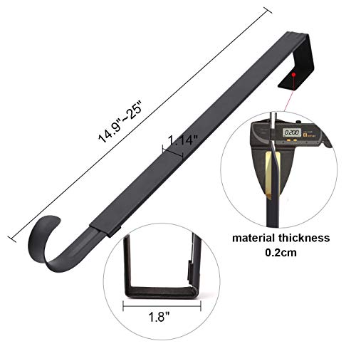 Wreath Hanger,Adjustable Wreath Hanger For Front Door From 14.9-25",20 Lbs Larger Door Wreath Hanger Christmas Wreaths Decorations Hook(Black) #TOP5