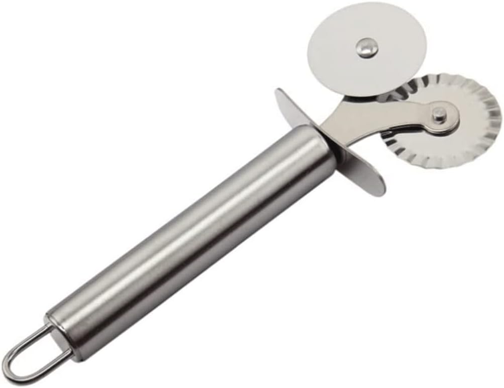 Kitchen Portable Kitchen Knife for Pizza Dough Pasta Pastry Stainless Steel Pizza Knife Double Wheels Hob Cutter