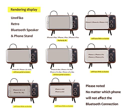 Unnfiko Wireless Bluetooth Speakers Retro Tv Style Stand Holder, Cartoon Desktop Bracket Desk Mount, Universal For Samsung Iphone 12 13 14 11 Pro Max (Tv Brown Bluetooth) #TOP6